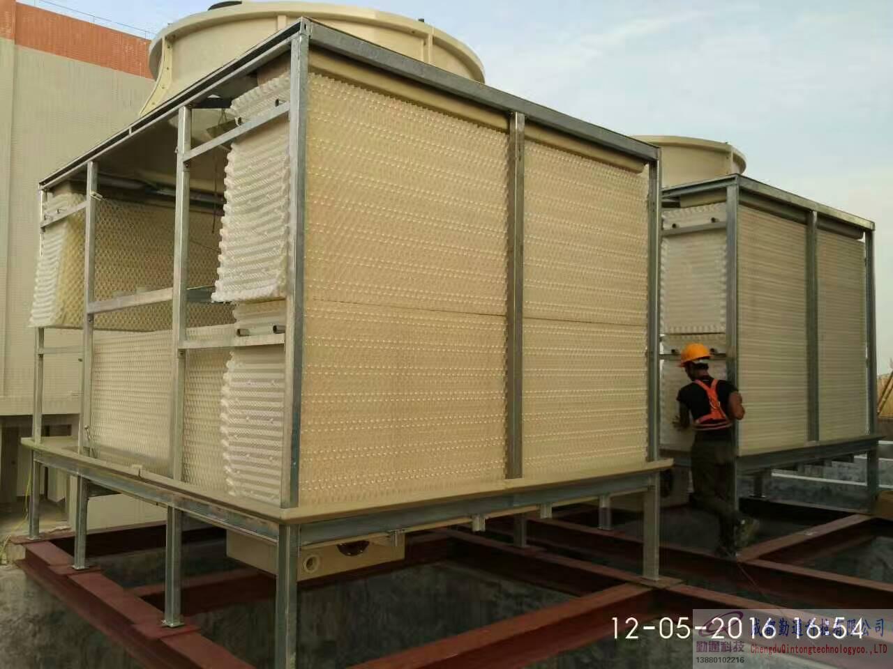 方形橫流冷卻塔安裝現場