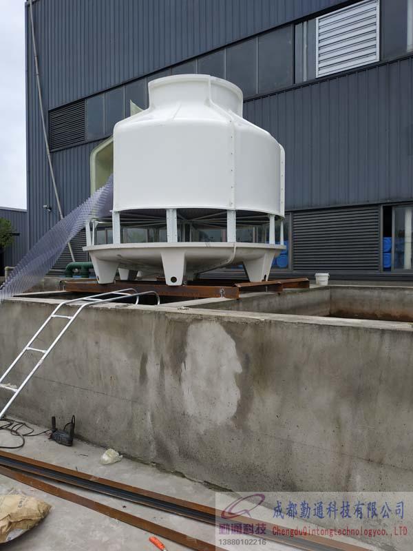 眉山圓形逆流式150t逆流冷卻塔安裝現場，訂購單位：眉山水滴化學有限公司