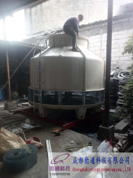 成都崇州冷卻塔：GL-150T，GL-125T冷卻塔安裝現場