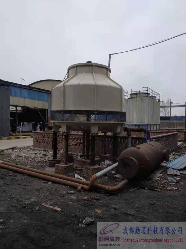 德陽什邡市天屹肥業有限公司200T圓形冷卻塔安裝現場